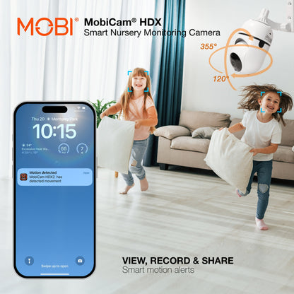 cam HDX Wi-Fi Pan & Tilt Smart Nursery Monitoring Camera, Baby Video Monitor, Night Vision, Motion Detection, Full HD, Two-Way Audio, Remote View & Recording with Free Smart App